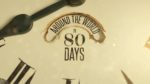 Kadr z czołówki otwierającej „W 80 dni dookoła świata” przedstawiający tytuł serialu.